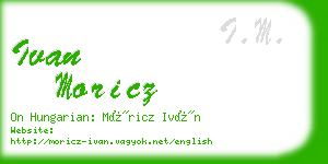 ivan moricz business card