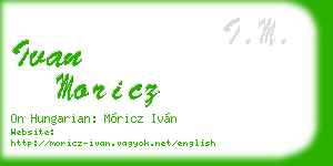 ivan moricz business card